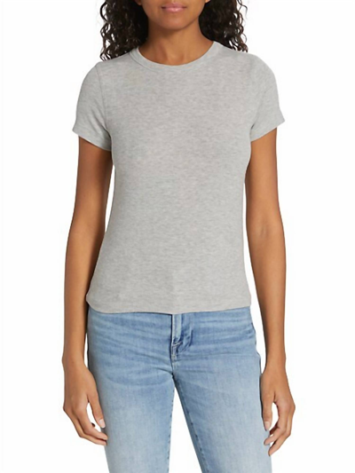 Frame Women's Shrunken Rib-knit T-shirt In Gris Heather