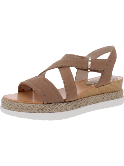 Kenneth Cole New York Jules Womens Leather Open Toe Platform Sandals In Beige