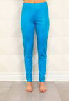 ANGEL MICROFIBER LEATHER HIGH-WAISTED PANT IN TURQUOISE