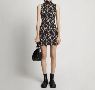 Proenza Schouler Black  White Label Smocked Minidress In Multi