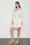 Bailey44 Women's Kalia Belted Satin Shirtdress In White