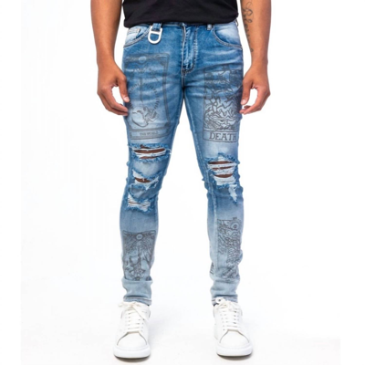 Gala Men's Prophetic Printed Denim In Blue
