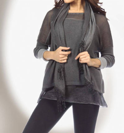 Angel 3-piece Layered Set W/scarf In Gray In Grey