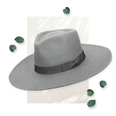 San Diego Hat Company Julian Felt Stiff Fedora W/ Grosgrain Band In Grey