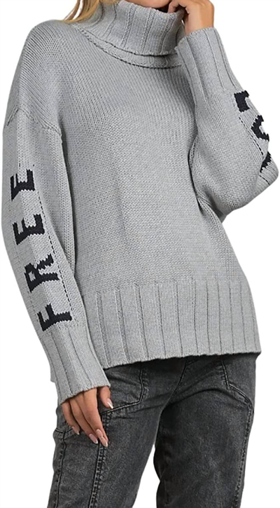 Elan Free Love Cozy Sweater In Grey
