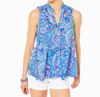 LILLY PULITZER Novella Ruffle Top In Blue Grotto Commotion In The Ocean
