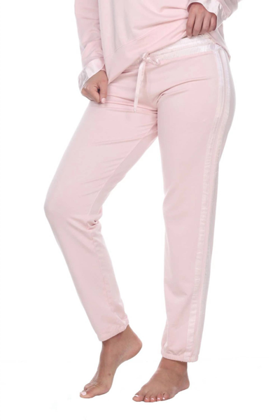 Pj Harlow Blythe French Terry Sweat Pant With Satin Waistband And Trim In Blush In Pink