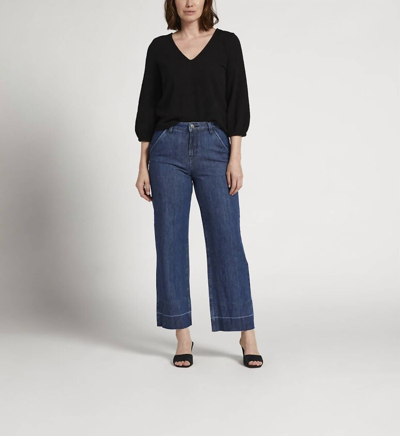 Jag Plus Size Sophia Mid Rise Wide Leg Jeans In Tidal Blue