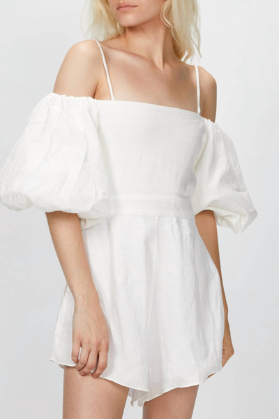 Adriana Degreas Linen Playsuit With Double Knot In White