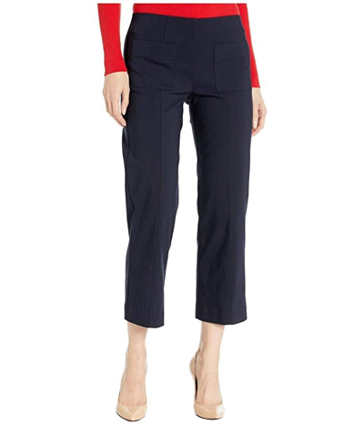 Elliott Lauren Control Stretch Pull-on Pants With Center Front Pockets In Navy In Blue