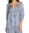 Johnny Was Taryn Flowly Tassel Blouse In Multi