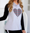 Angel Drawstring With Heart Sweatshirt In Frost In Grey