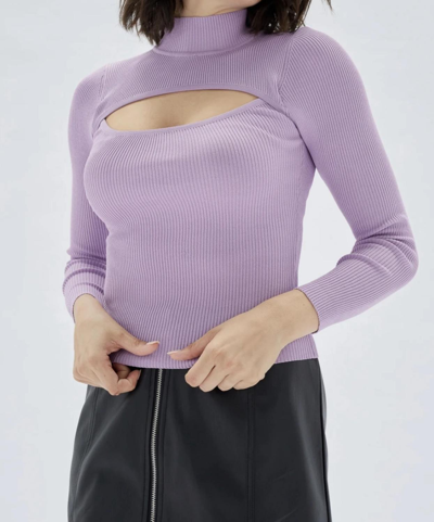 Minkpink Tinghir Cut Out Knit Top In Lilac In Purple