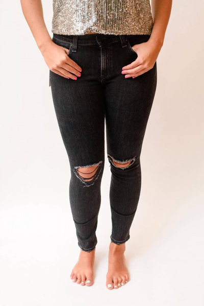 Askk Ny Mid Rise Jax Jean In Stone In White