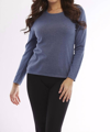 Angel Long Sleeve Scoop Neck Top In Denim In Blue