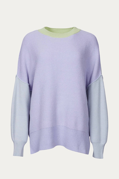 Rd Style Oversized Ottoman Colorblock Sweater In Lavender In Purple