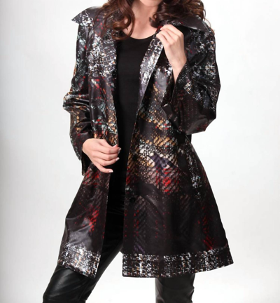 ANGEL SNAP-FRONT RAIN JACKET IN BLACK MULTI