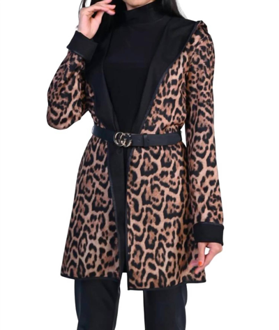 Frank Lyman Black Leopard Dress 223176 In Black/leopard In Multi