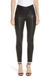 L Agence Marguerite Skinny Jean In Noir Coated In Black