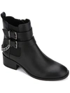 Kenneth Cole Reaction Salt Biker Jewel Womens Faux Leather Ankle Ankle Boots In Black