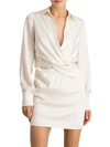 ml Monique Lhuillier Womens Satin Mini Cocktail And Party Dress In Beige