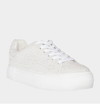 Betsey Johnson Sidny Pearl Rhinestone Platform Sneakers In Ivory In Multi
