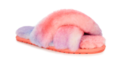 Emu Australia Mayberry Slippers Coral Tie Dye Sheepskin In Pink