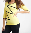 Angel Zig Zag Sweater In Yellow/black In Multi