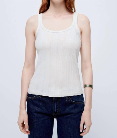 Re/done Off-white Scoop Neck Tank Top In Vintage White