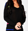 Angel Long Sleeve V-neck Top In Black Multi