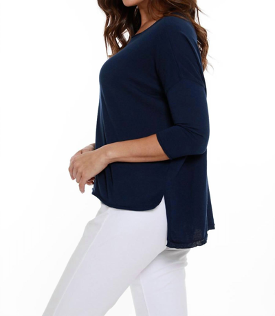 Angel Casual High Low Top In Navy In Blue