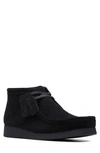 Clarks Wallabee Suede Boot In Black Suede