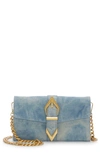 Vince Camuto Marza Wallet On A Chain In Acid Wash Denim