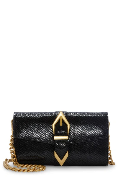 Vince Camuto Marza Wallet On A Chain In Black Snake