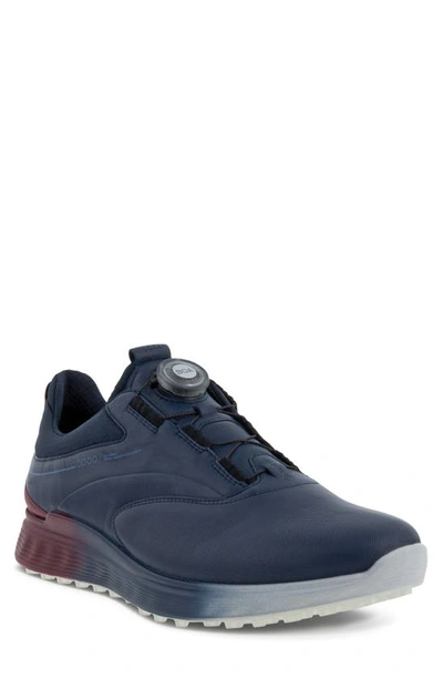 Ecco S-3 Boa Wateproof Golf Shoe In Marine/ Morillo