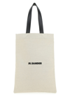 Jil Sander Borsa Shopping In Tela Sabbia  Donna