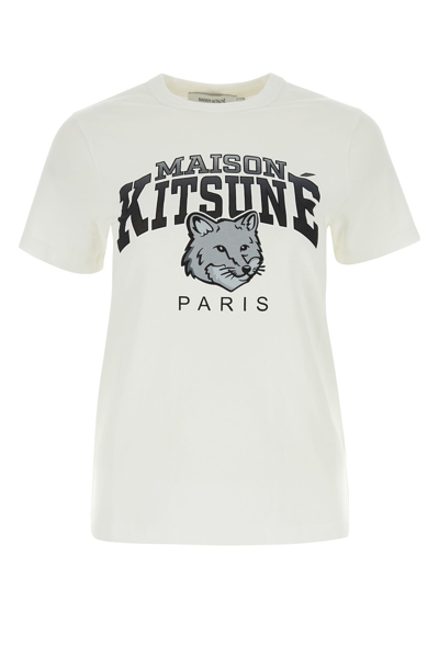 Maison Kitsuné Campus Fox Cotton T-shirt In White