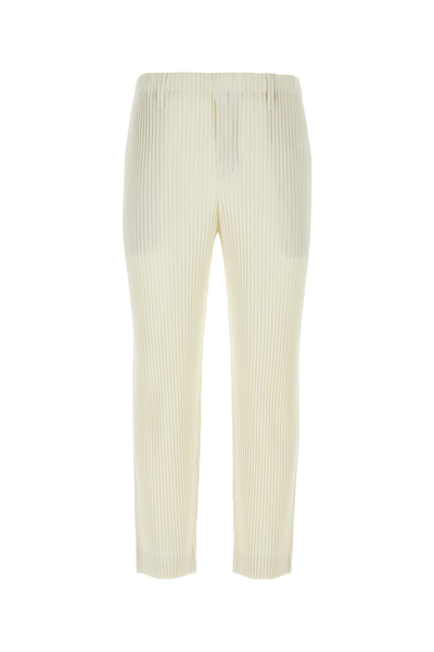 Issey Miyake Ivory Polyester Pant In White