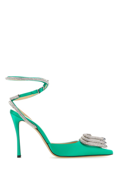 Mach&mach Logo High Heels In Green