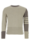 Thom Browne Striped Embroidered Cashmere Crewneck