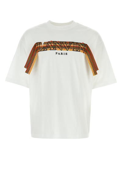 Lanvin Embroidered-logo Strap Detail T-shirt In White