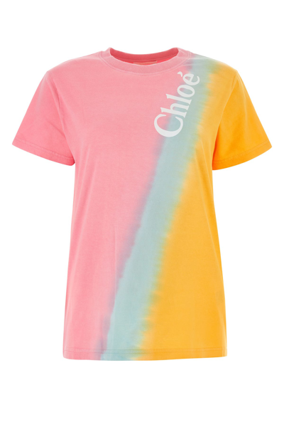 Chloé Graphic T-shirt In Multicolor Pink
