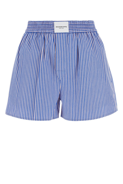 Alexander Wang T Alexanderwang.t Cotton Striped Boxer Shorts In Multicolour