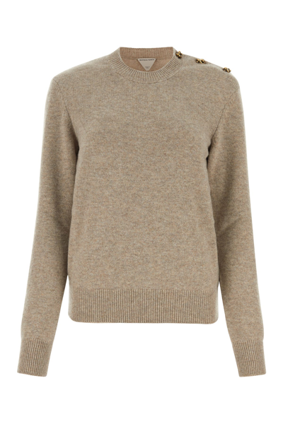 Bottega Veneta Classic Cashmere Jumper With Knot Buttons In Brown