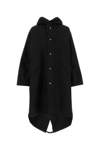 Jil Sander Logo Printed Cotton Canvas Parka In Black