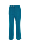 Jil Sander Petrol Blue Viscose Blend Pant In Blue