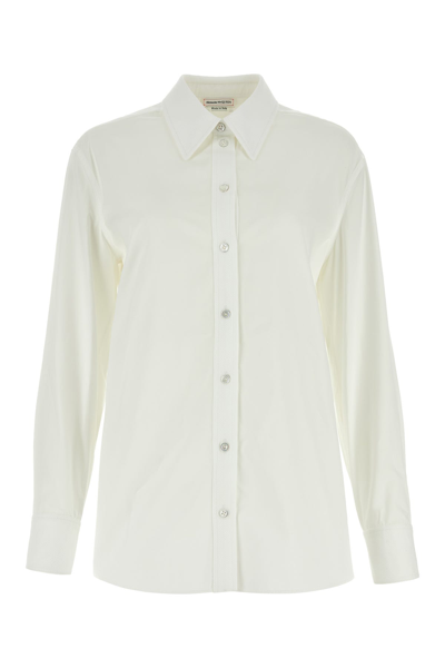 Alexander Mcqueen Poplin Shirt In Beige