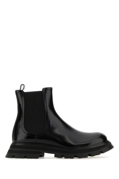 Alexander Mcqueen Ankle Boots Leather Black Black