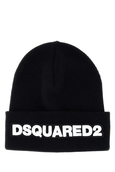 Dsquared2 Beanie With Logo In Nero