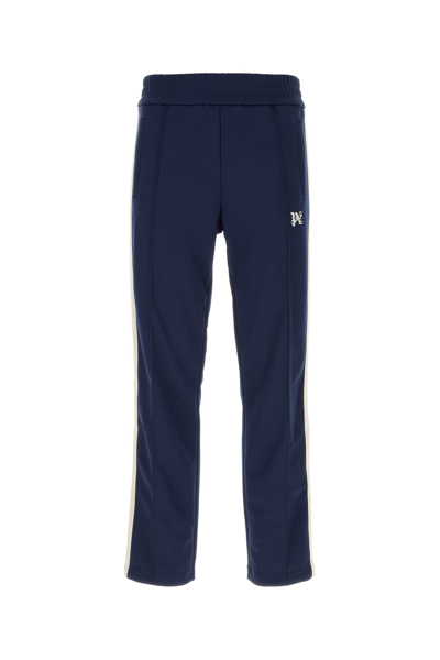 Palm Angels Track Pants With Contrasting Side Bands In Blue